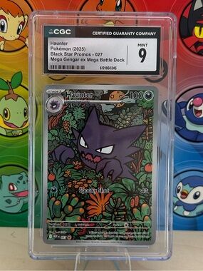 CGC 9 Haunter Pokémon 2025 Black Star Promo 027 Mega Gengar ex Mega Battle Deck